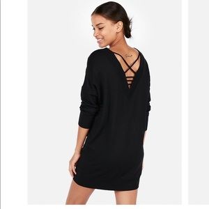 Express Double V Strappy Back Sweater Dress